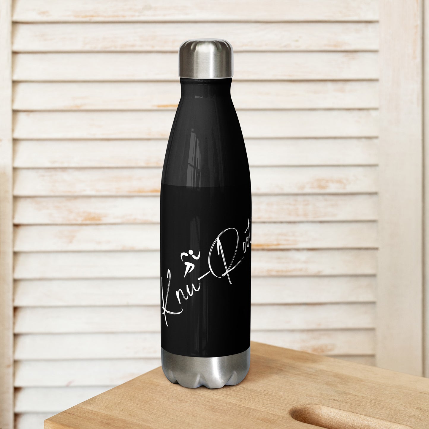 KnuRoot Black Stainless Steel Water Bottle